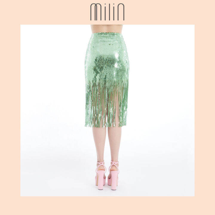 milin-high-waist-fitted-silhouette-fringe-sequin-skirt-กระโปรงเลื่อมเอวสูงทรงเข้ารูปประดับพู่-41-manhattan-sling-skirt