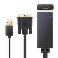 ✸ VGA To HDMI Converter with Audio USB Cable VGA Adapter for PC Laptop WIN10