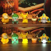 New Pokemon Night Light Anime Pikachu Eevee Psyduck Action Figure Cartoon Cute Desktop Lamp Soft Light Tabletop Decorations Toys