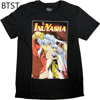 Inuyasha And Sesshomaru Anime Tshirt Print T Shirt Black Tees Male Gildan Spot 100% Cotton