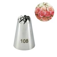 108 Russian Drop Rose Icing Piping Nozzles Stainless Steel Flower Mouth Cream Pastry Tips Nozzles Bag Cake Decorating tool New