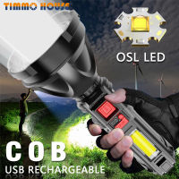 [Timmo House] ไฟฉายพกพากลางแจ้งไฟฉาย LED Super Bright ระยะยาว USB ชาร์จไฟซีนอนขนาดเล็กโคมไฟยุทธวิธีแสงในครัวเรือน