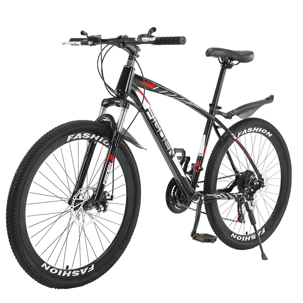Mens Mountain Bike 26 inch Bike Bicycle Non-Slip Aluminum Frame Front Suspension Daul Disc Brakes