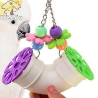 Pet Parrot ท่อที่มีสีสันของเล่นอะคริลิค Bite String Intelligence Paw Grinding ของเล่น Bird Cage อุปกรณ์เสริม