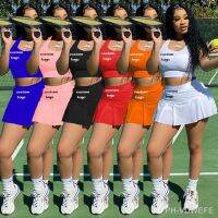 【LZ】♕  Logotipo personalizado feminino Sportsuit Roupa de treino Fitness Wear ativo Moda Casual Sexy Saucy Pure Color Sports Short Vest Suit