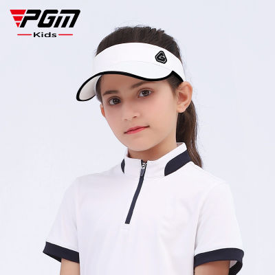 PGM เด็กหมวกกอล์ฟหมวกปรับกลางแจ้งกีฬาขี่จักรยานเดินป่าหมวกสำหรับหนุ่มๆสาวๆ Windproof เดินทางผ้าฝ้ายสีขาวหมวก MZ034