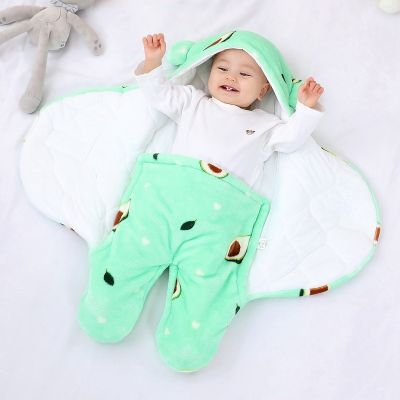 Avocado Baby Sleeping Bag Ultra-Soft Fluffy Fleece Newborn Receiving Blanket Infant Boys Girls Clothes Sleep Wrap Swaddle 0-6M