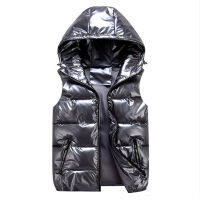 Vest for Boy Children Hooded Warm Outerwear Kids Glossy Coat Baby Girl Sleeveless Jacket Winter Down Padded Waterproof Waistcoat