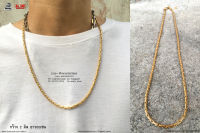 สร้อยคอผ่าหวายแบน ทอง sss 2มิล necklace hiphop สแตนเลสแท้ Stainless แฟชั่นชาย แฟชั่นผู้หญิง 316l allacc