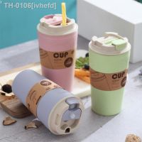 ↂ❅ ivhefd Copo de café fibra bambu criativo com tampa garrafa água resistente calor copos chá e cerveja presente reutilizável