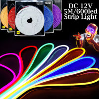 5M 600led ซิลิโคนนีออน DC12V เดี่ยวสี 6*12 มม.2835 LED Strip Light DIY IP65 Home Room ตกแต่งโคมไฟ-Youerd