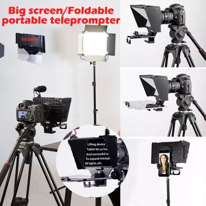 New 2023 Teleprompter for Studio Live fits Mobile Tablet Clip Camera
