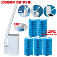 8-32PCS Disposable Toilet Brush with Replaceable Head Toilet Brush Wands Set Wall-Mounted Cleaning Tool for Bathroom Toilet Acce