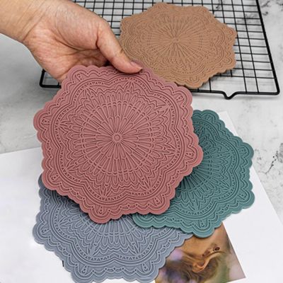 【CW】❆✲▥  Cup Coaster Food Grade Silicone Insulation Thickened Table Anti-Skidding Water-Resistant Placemat