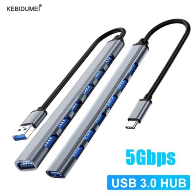 ยูเอสบีฮับยูเอสบีฮับ3.0 USB ฮับ2.0 USB C ฮับประเภท C ฮับหลาย Splitter ความเร็วสูง5Gbps สำหรับคอมพิวเตอร์พีซีพอร์ต USB แบบหลายพอร์ต