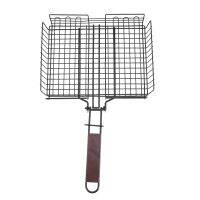 Non-Stick Grill Basket with Lid Metal Barbecue Basket with Foldable Removeable Outdoor BBQ Accessories for Fish Steak