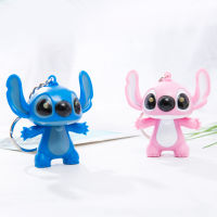 Stitch Cute cartoon LED emitting sound keychain creative jewelry pendant flashlight doll machine gift