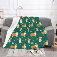 Corgi Dog Plaid Blanket Sofa Cover Coral Fleece Plush Animal Collage Soft Throw Blankets for Bedding Bedroom Bedding Throws