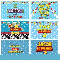 Two Infinity and Beyond Happy Birthday Toy Photo Backdrop Boys Story Kids Birthday Party Decor Decoration Photography Background