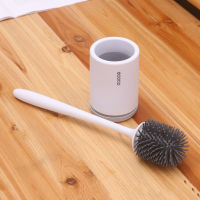 Rubber Head Toilet Brush Soft Non-slip TPR Cleaning Brush White Wall Hanging Floor Super Decontamination Bathroom Cleaning Tool