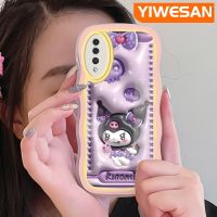 YIWESAN เคสปลอกสำหรับ Samsung กาแลคซี A30s 3D ลายการ์ตูน A50s A50น่ารักคุโรมิเส้นขอบคลื่นแฟชั่นป้องกันเลนส์กล้องเคสโทรศัพท์แบบใสสีสันสดใสเคสนิ่มโปร่งใสกล่องกันกระแทกซิลิโคน