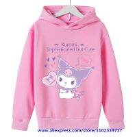 HOT★เด็กหญิง Hello Kitty Kuromi Hoodies เสื้อแขนยาวฤดูใบไม้ผลิสำหรับเด็กฤดูใบไม้ร่วง3-14ปีการ์ตูน Casual Hooded Tops