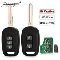 【☑Fast Delivery☑】 qiukekang81481 Jingyuqin Id46ควบคุม Kunci Remote Mobil 433Mhz สำหรับ Captiva Opel Antara 2/3ปุ่มกุญแจอัตโนมัติพร้อมชิป Pcf7936