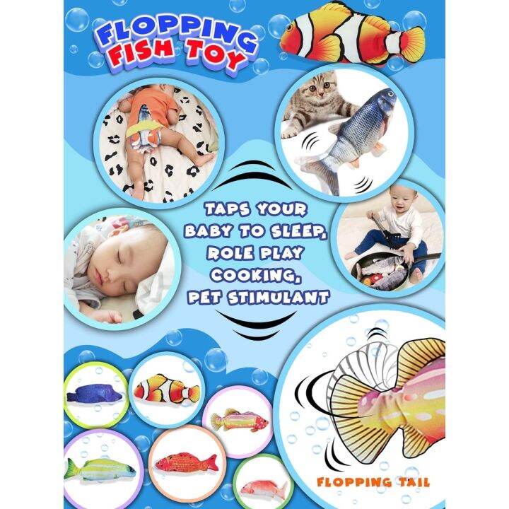 Electric Moving Cat Kicker Fish Toy Realistic Flopping Fish Wiggle