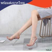 FARLA14-72 งานถ่ายจากสินค้าจริง พร้อมส่งจากไทย รองเท้าส้นสูง 5.5 นิ้ว และ 6 นิ้ว High Heel, Stiletto รองเท้าส้นแก้ว ส้นเข็มเกรดA+