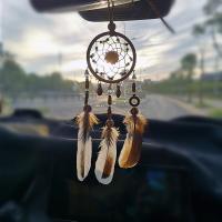 【CW】Mini Dream Catcher Car Pendant Wind Chimes Feather Decoration Handmade Dreamcatcher Gifts Home Decor &amp; Wall Hanging Adornment