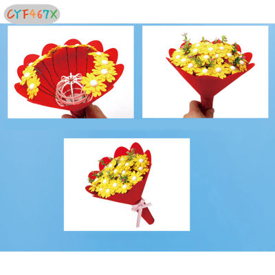 CYF ช่อดอกไม้ลายกระดุมเด็กของเล่นเพื่อการศึกษา DIY ถือดอกไม้ของขวัญแฮนด์เมดชุดงานฝีมือดอกไม้ประดิษฐ์สร้างสรรค์ของเล่นสำหรับเด็กใหม่