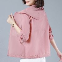 【YF】 WTEMPO Loose Summer Thin Coat Womens Sun Protection Clothing Fashion Mom Hooded Big Pocket Wild Jacket Female Outerwear