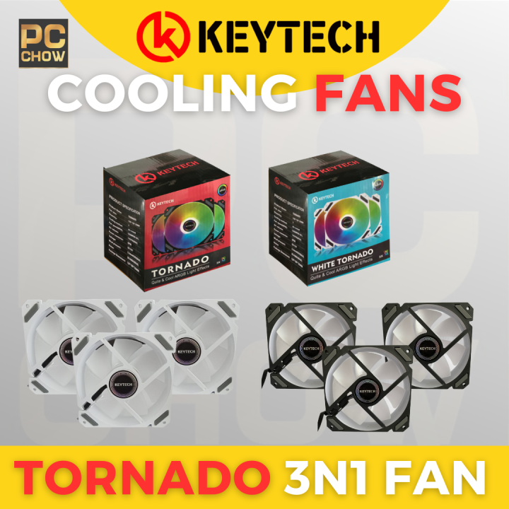 Keytech Tornado X3 120mm 3in1 Fan With Control Hub And Remote-control 