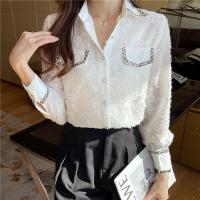 New elegant ladies lace shirts Womens Blouses 2022 Spring Summer Long Sleeve Shirts Tops Blusas Mujer