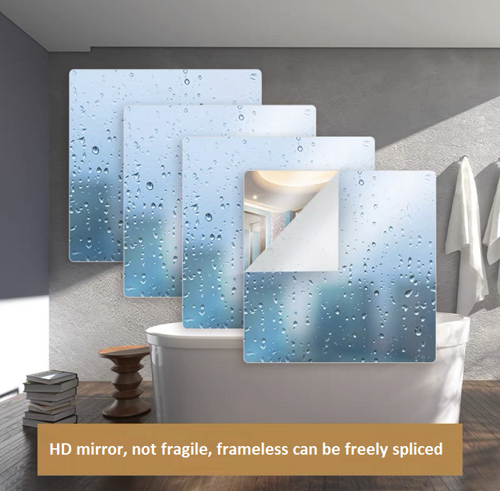 4 Pcs Acrylic Soft Mirror Frameless Wall Stickers Small Mirrors