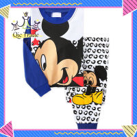 【Fast Delivery?】2pcs Children Home Wear Suit Round Neck Long Sleeves Fashion Cartoon Printing Shirt Trousers Set