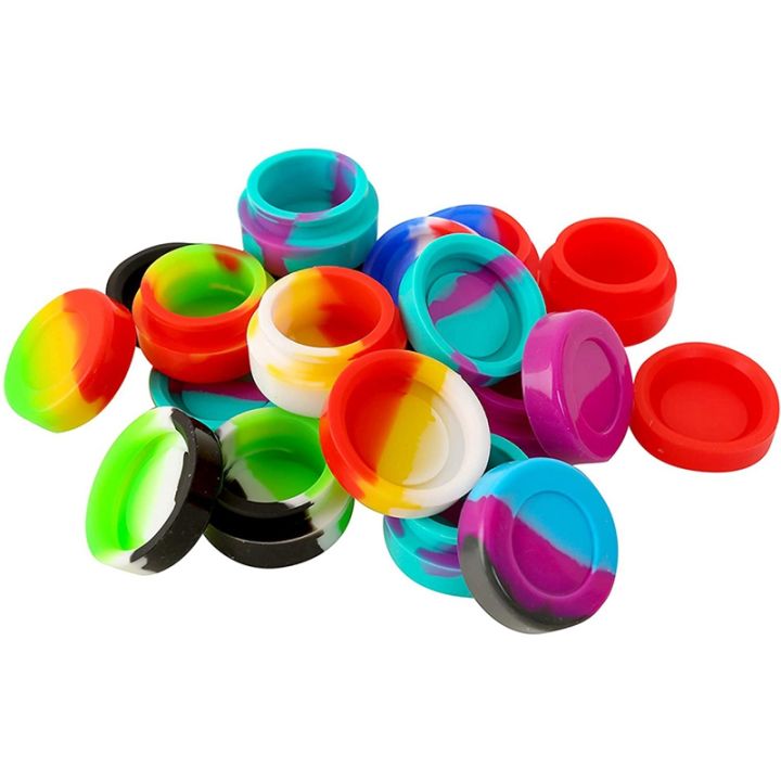 10-pcs-5ml-silicone-wax-containers-assorted-colors-multi-use-non-stick-wax-oil-storage-jars