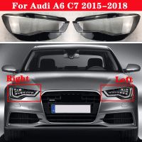 ฝาครอบเลนส์ไฟหน้าด้านหน้าสำหรับรถ Audi A6 C7 2015-2018ฝาครอบไฟหน้ารถยนต์ฝาครอบแก้วโคมไฟไฟฉายคาดศีรษะที่คลุมหลอดไฟ