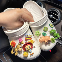 Cartoon Girl Pig Dinosaur Croc Charms Wristbands Backpack Cute Fit Croc Shoe Buckle Kids PVC Decoration Accessories Party Gifts