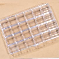 1pcs/lot 24 Grid Plastic Ttansparent Box Acrylic Cosmetic Case Nail Art Pill Box Portable Storage Container Y2661