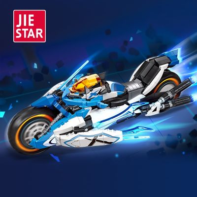 Jie xing 58013 static motorcycle Shared red reason law of hand office furnishing articles fancy assembled toy bricks