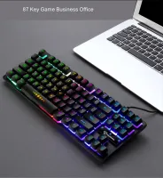 คีย์บอร์ด คีบอร์ดเกมมิ่งblue แป้นคีย์บอร์ด switch คีย์บอร์ดแบบกลไกสำหรับเล่นเกม 87 คีย์ RGB keyboard Backlit คีย์บอร์ดเล่นเกมกันน้ำแบบมีสายสำหรับโน