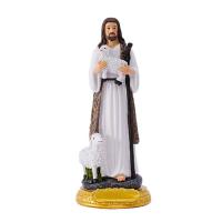 Good Shepherd Statue Jesus Model Statue Decoration With Lamb Jesus Figure Elegant Decorative Resin Statue Shepherd Craft For Cabinet Home Table eco friendly