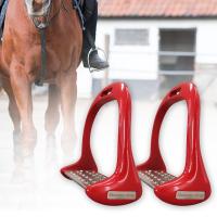 1คู่อุปกรณ์หนา Anti Slip Treads เหยียบกีฬากลางแจ้งขี่ขี่ม้าความปลอดภัย Horse Stirrups อลูมิเนียมทนทาน