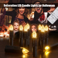 LED Candles With Flickering Flame And Timer Remote Battery Operated Fake Candle For Halloween Decoration Electronic Candle Black