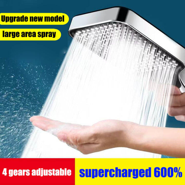New Shower Head With Hose Holder Set 4 modes Universal High Pressure
