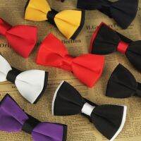 【Fashion house]แฟชั่นชาย Bowties เจ้าบ่าวปรับซาตินธรรมดาผูกของแข็งสำหรับงานแต่งงาน Tuxedo เนคไทเด็กธุรกิจผีเสื้อ Bowtie