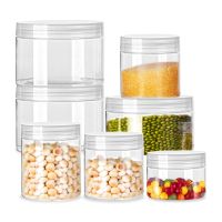[ELEGANT HOT] PET Empty Plastic Jars Pots Container Food Crafts Clear Lids Refillable Storage Screw Face Clear Can Tin 30-150Ml Cream Sample