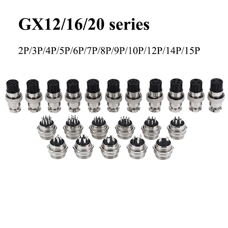 1/5/10Sets GX12/16/20 2-15Pin Male&Female Panel Aviation Plug Socket Connector 