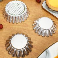 【hot】✼▩๑  Non-stick Aluminum Alloy Egg Tart Mold Reusable Pastry Baking Cup Tartlets Pans